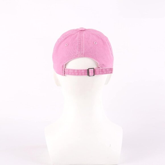 Unisex Washed-pink Baseball Cap Cotton Fits Washed Denim Adjustable Hat - Picture 4 of 7